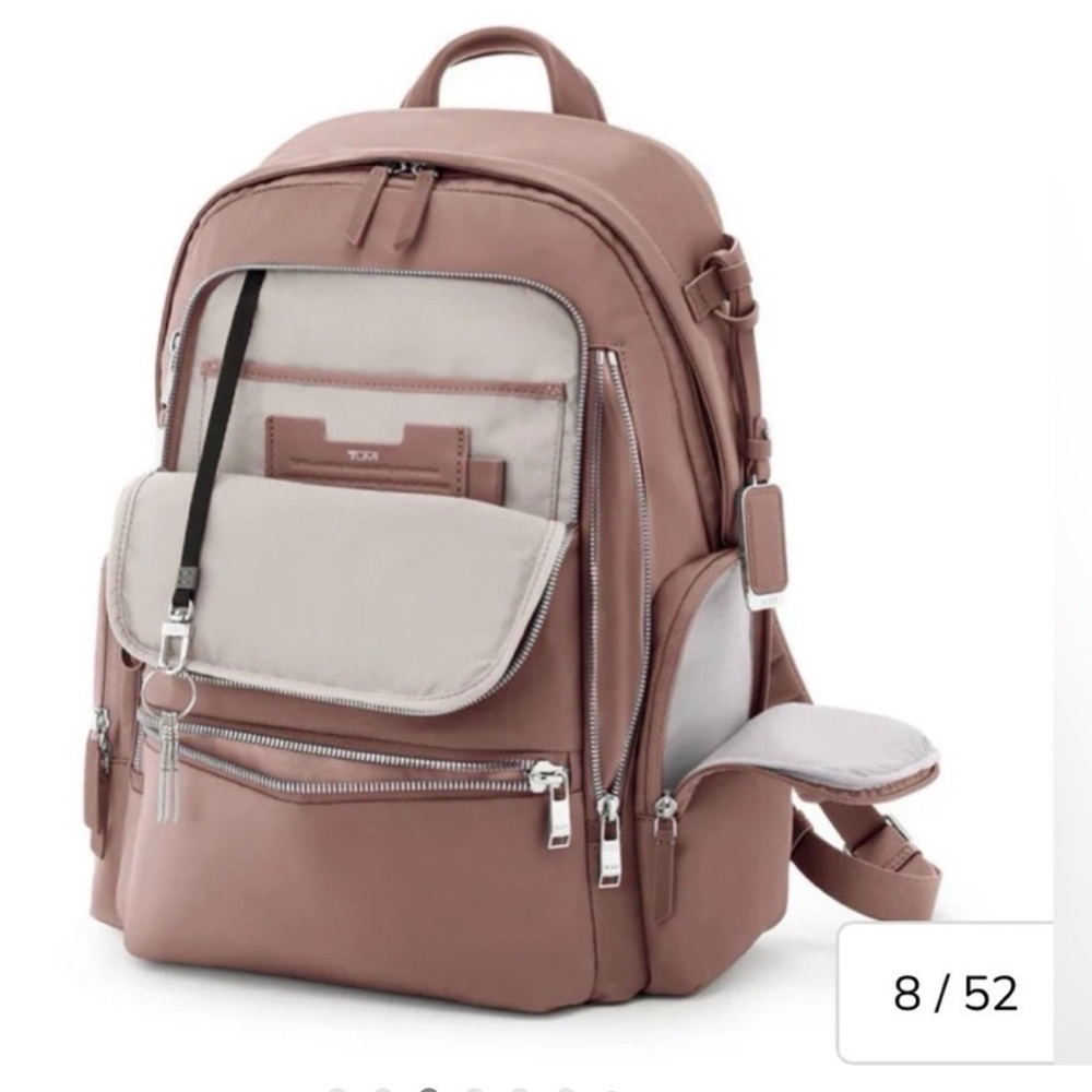 Tumi Celina Rose Backpack with Silver Details Fits 15” Labtop Authentic Tumi - Picture 3 of 15